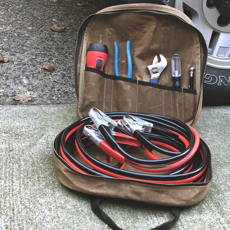 Readywares Waxed Canvas Cable Bag For Jumper Cables, EV Charging