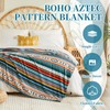 Qucover Ultra Soft Bed Throws, Blue Stripe Comfy Flannel Throws