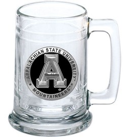 Heritage Pewter Appalachian State University Beer Stein Glass | 15 Ounce German-Style Beer Glass | Intricately Crafted Metal Pewter Alma Mater Inlay