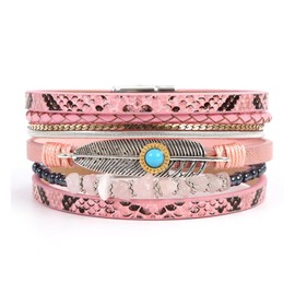YANCHUN Boho-Lederarmbänder für Damen Herz-Lederarmband Western-Accessoires Stapelbare Manschettenarmbänder Armbänder für Damen Trendig 2025