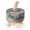 Homebeez Round Ottoman Stool Velvet Foot Foot Supt, Pequeño