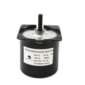 CHANCS 60KTYZ Permanent Magnet Synchronous Gear Motor 24V AC 14W 100RPM CW/CCW Mini Gearbox Electric reduction Motor for Barbecue Equipment