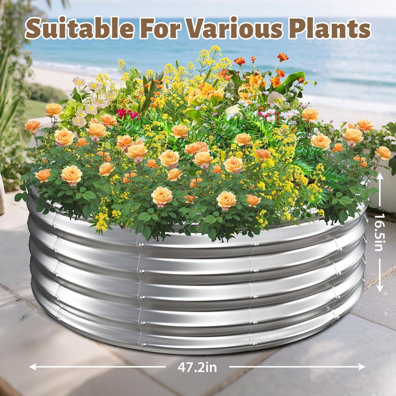 Camp Fire Ring Pit, Large Round Galvanized Steel Fire Pit,