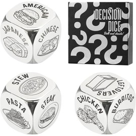 3 PCS Food Dice Game Food Decision Dice Food Dice for Couple Anniversary Steel Gift for Him Date Night Dice Game Presents from Wife Date Night Christmas Valentine Sweetest Day