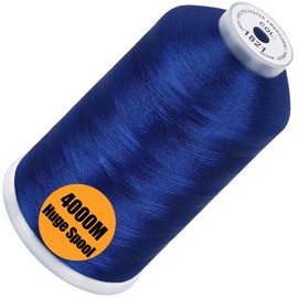 New brothread - Single Huge Spool 4000M Each Polyester Embroidery Machine Thread 40WT for Commercial and Domestic Machines - Christmas Blue