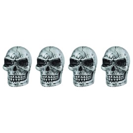 Temzzer Skull Car Tire Rim Caps Skeleton Bike Wheel Air Valve Stem Covers for Most Vehicles Bicycles Motorcycles, Silver