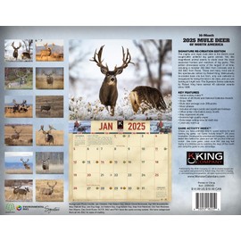 2025 Monster Mule Deer Wall Calendar 16-Month X-Large Size 14x22, Best Mule Deer Big Buck Calendar by The KING Company-Monster Calendars (2025 Mule Deer Wall Calendar)