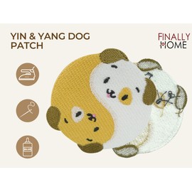 Finally Home Yin and Yang Dog Puppy Patch for Iron-On Dog Patches, Dog Iron-On Patch, Sew-On Patch, Children's Patch