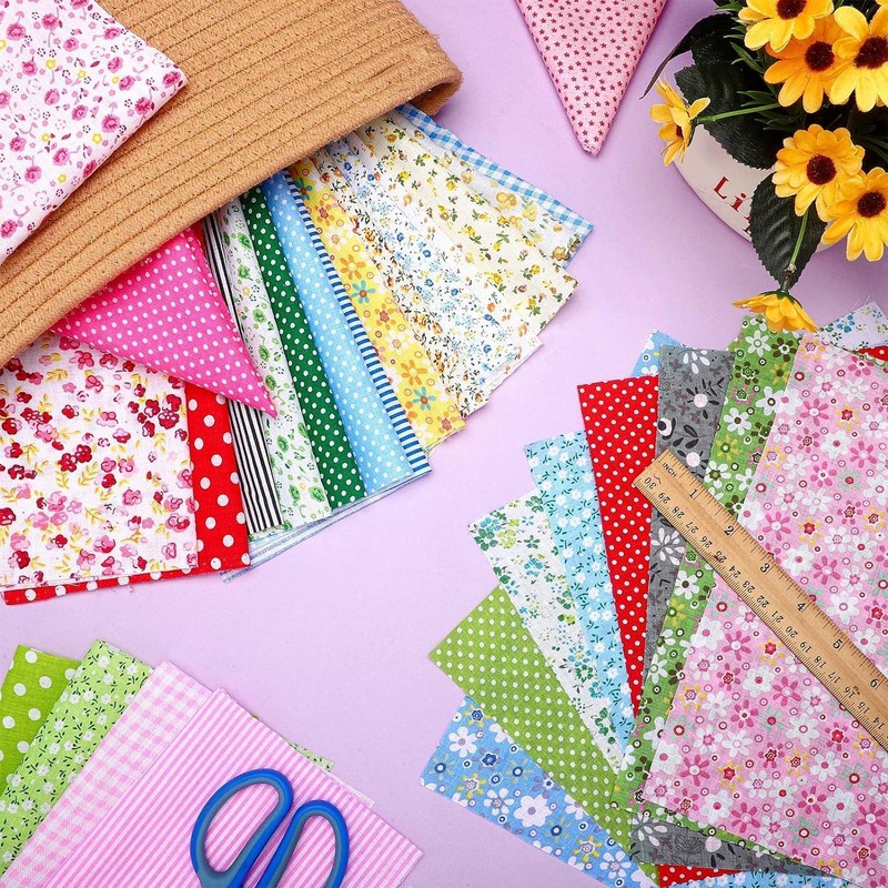 Cotton Fabric Printed Square Patchwork Fabrics for Sewing Quilting Crafting