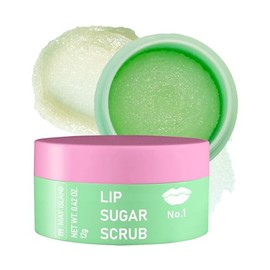 MAY ISLAND Lip Sugar Scrub #Dragonfruit Kiwi - Korean Exfoliating Lip Treatment with Natural Sugar & Walnut Shell - Gentle Lip Exfoliator for Smooth, Soft Lips - Refreshing Kiwi Scent, 0.41 oz.
