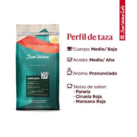 Juan Valdez- Café Antioquia, Balanceado, En Grano de Origen, Notas de Sabor a Piloncillo, Ciruela Roja y Manzana Roja, 454gr