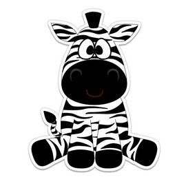 GT Graphics Baby Cute Zebra - 3" Vinyl Sticker - for Car Laptop I-Pad Phone Helmet Hard Hat - Waterproof Decal