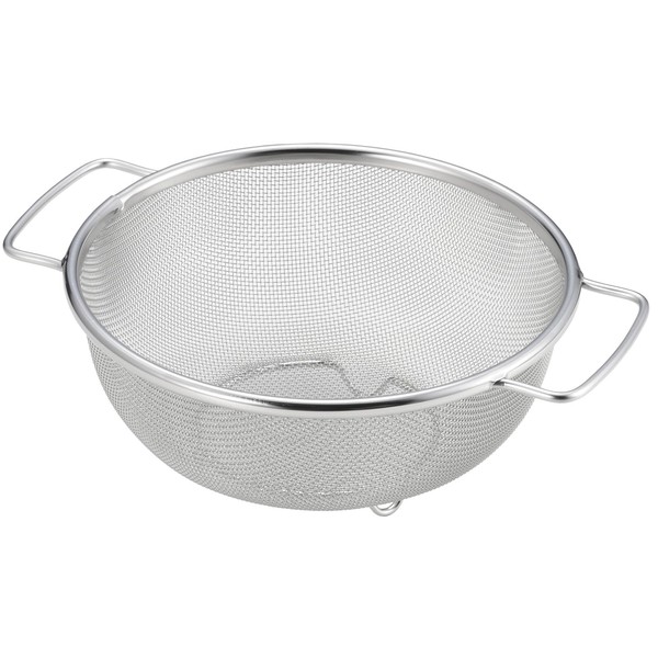 Yoshikawa 1686195 Stainless Steel Round Colander with Both Hands, 7.5