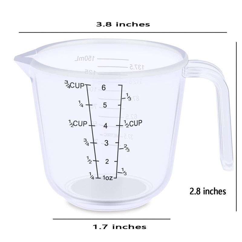 DOTINGHUX Measuring Cup, 3/4 Cup, Clear