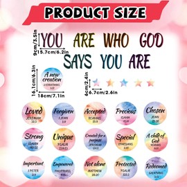Qyeahkj Christian Bulletin Board Decoration God Says You Are Religious Classroom Wall Decor Watercolor Motivational Quote Cutout Inspirational Bulletin Board Set for Sunday School Home Church Supplies