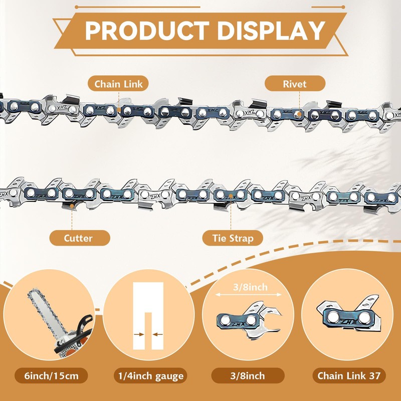 12 Pcs 6 Inch Mini Chainsaw Chain Replacement Chains for