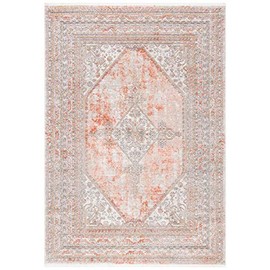 Safavieh Shivan Collection SHV725Q Medallion Distressed Area Rug, 5'3" x 7'6", Rose / Grey