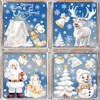 Christmas Window Stickers, 9 Sheets Double-Sides Xmas Window Clings Snowflake