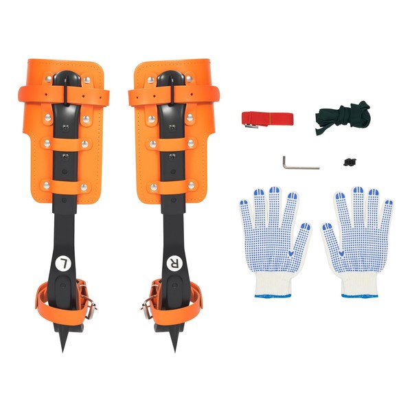 XUFOPLY Tree Climbing Spike Set, Adjustable Tree Climbing Spike Steel
