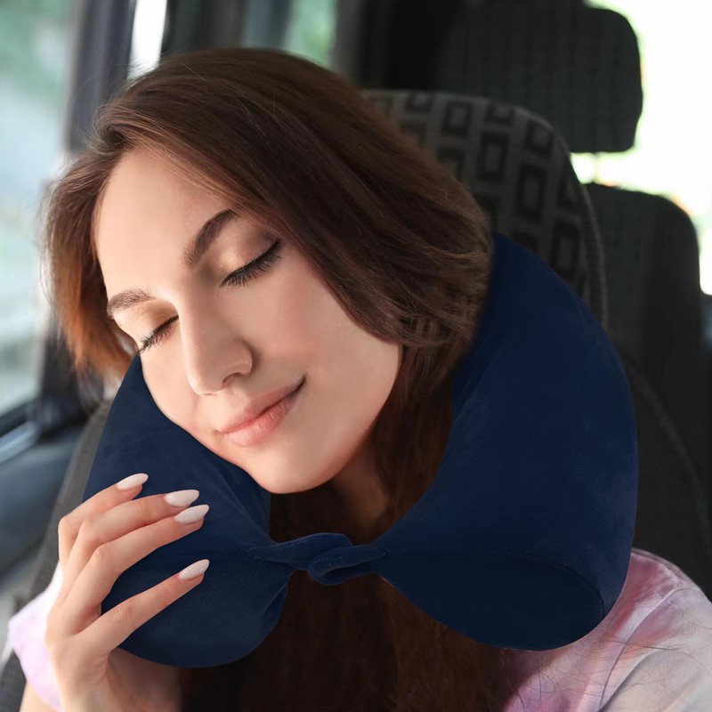 PG6 Twist Memory Foam Travel Pillow for Neck, Chin, Lumbar