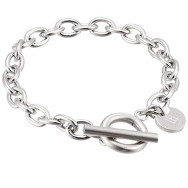 Lion Heart 03BR0015 Web Limited Bracelet, Chain Bracelet, Surgical Stainless Steel, Mantel (Men's/Silver), Anniversary, Birthday, Present, Gift, Stainless Steel