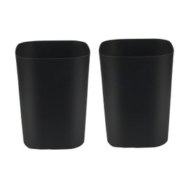 Besli 2 Gallon Small Trash Can Garbage Can Wastebasket for Bathroom Bedroom Kitchen Office (Black, 2 Pack)