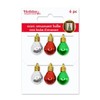 Mini Ornament Christmas Classic Bulbs - Tiny Tree Decorations- 6