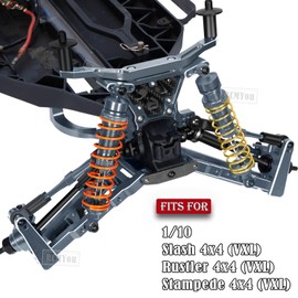 RCMYou Upgrades Part for 1/10 Slash/Rustler/Stampede 4x4 VXL,Alloy Caster Block,Steering Blocks,Rear Stub Axle Carriers w/4pcs Wheel Hex & Bearings,Titanium