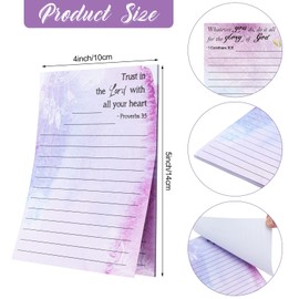 16 Pack Bible Sticky Notes 4 x 5 Inch Christian Memo Pads Religious Bible Verse Quotes Notepads Inspirational Floral Design Adhesive Sticky Notes for Office Supplies, Shopping List, Present