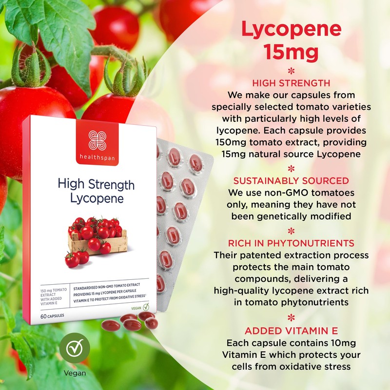 Healthspan Lycopene Men's Health 15mg (60 Capsules) | High Strength