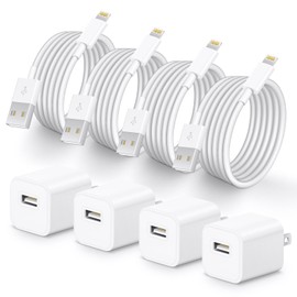 juusmart i Phone Lightning Charger，[MFi Certified] Phone Charger USB with Charging Cord 6 ft i Phone Charger Cable for i Phone 14 13 12 11 Pro/Pro Max/SE 2022/8/7/XS/XR/X/i Pad (4- Pack)