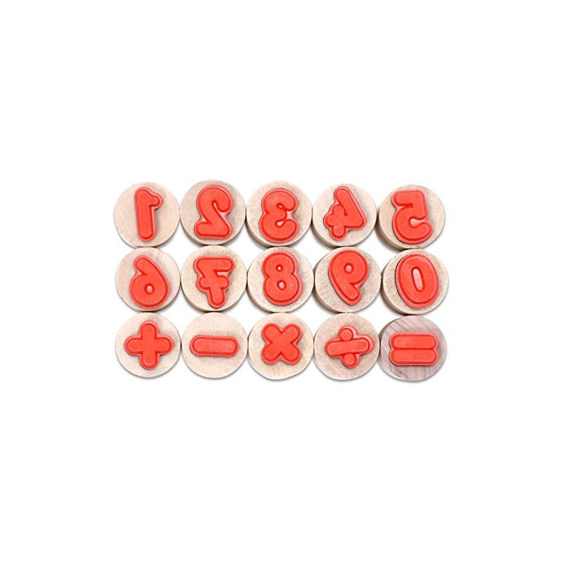 SUNNYSUE 766236 Numeral Calculator Wooden Stamp Primary School Calculation
