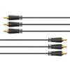 Hama 1.5m 3 RCA Male to 3 RCA Male Gold