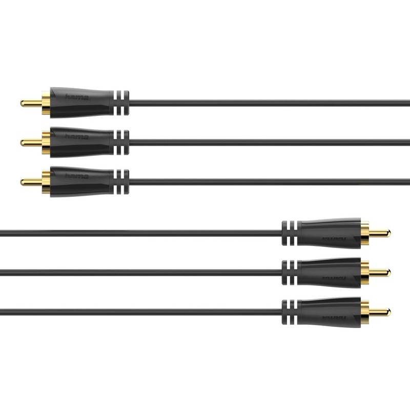 Hama 1.5m 3 RCA Male to 3 RCA Male Gold