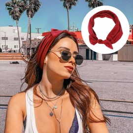 DRESHOW Pack of 6 Women's Boho Headbands, Printed Headbands, Knots, Twisted Elastic Head Wrap, Cute Hair Accessories for Girls, 6 Pack I: Solid Color Sport