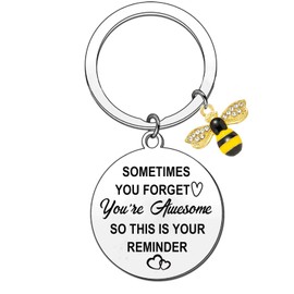 Inspirational Gifts for Women Man Encouragement Keyring Gifts Somtimes You Forget You Are Awesome Gift Inspirational Bee Keyring Keychain Gifts for Teacher Colleague Inspirational Graduation Gifts