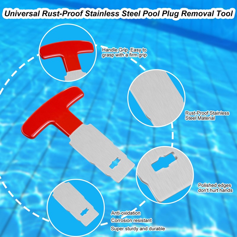 Feoang 2PCS Pool Plug Removal Tool, Metal Eyeball Seat Removal