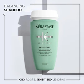 Kérastase Shampoo for Oily Scalp and Stressed Lengths, Balancing and Clarifying Hair Bath, Bain Divalent, Spécifique, 250 ml