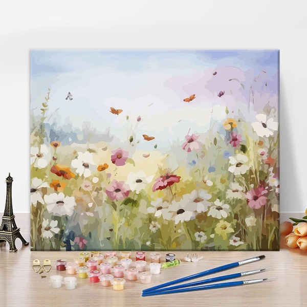 Paint by Numbers Kit for Adults, Wild Flower DIY Paint