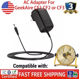 For GeekAire AC Adapter For GeekAire CF1 CF2 or CF3 Outdoor Floor Fan Power Battery Charger