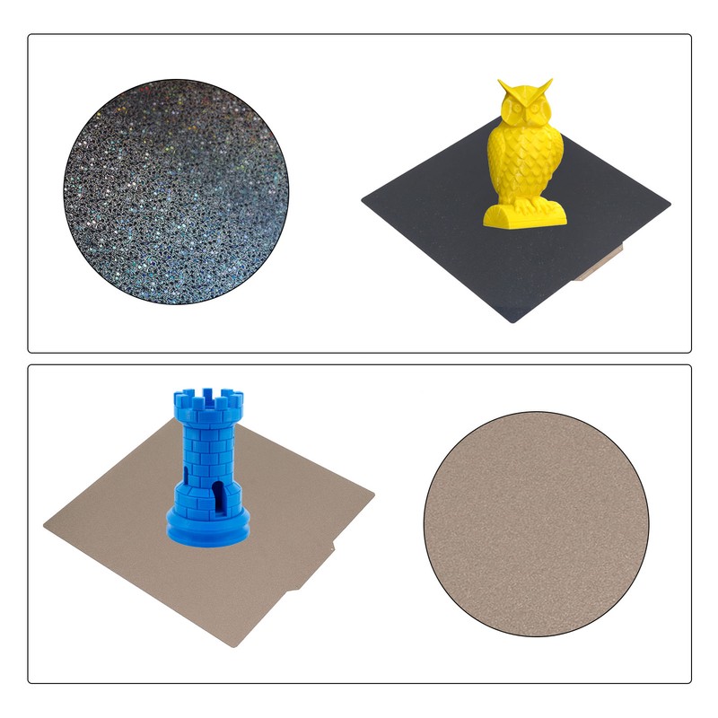 3D Printer Build Plate with Rubber Sheet PEY PEI Texture