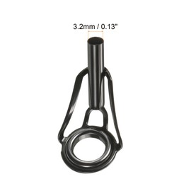 PATIKIL 3.2mm Tube Diameter Fishing Rod Tip Rod Tip Ring Tip Guide Ring Fishing Tackle Repair Kit 3pcs Stainless Steel Black for Saltwater Freshwater Fishing