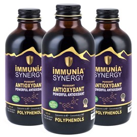 Immunia SYNERGY - Elderberry Supplement for Immune System Support - Powerful Natural Antioxidant. POLYPHENOLS: Anthocyanins, Quercetins. Elderberries from Canada. (3 bottles)