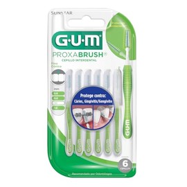 GUM - Proxabrush Viajero Cónico con Cerdas Triangulares y Clorhexidina - Cepillo Interdental Portátil para Limpieza Profunda - 6 Piezas