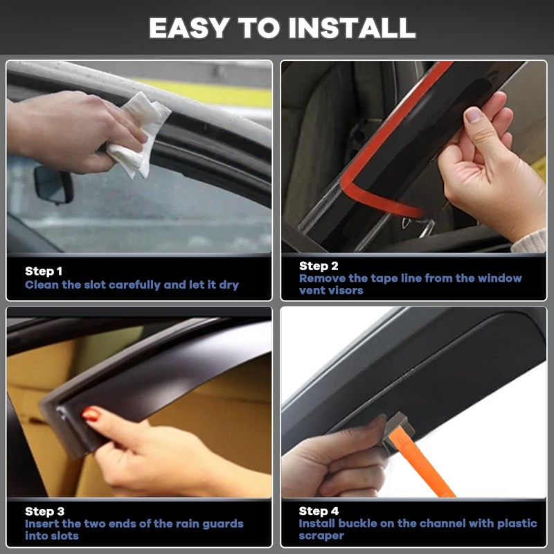 in Channel Auto Rain Guards Fit for 2011-2016 Impreza Hatchback,
