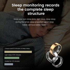 Aichiken Smart Ring Health Tracker, Sleep&Exercise Monitor Heart Rate,Blood Oxygen,Fitness Trackers for Man&Women -Long Lasting Batteries,Waterproof Sleep Tracking Wearable (Black, 9)