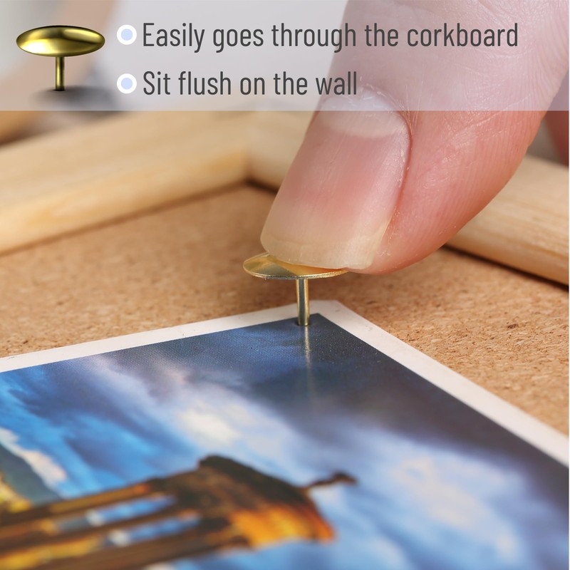Mr. Pen- Thumb Tacks, 500 Pack, Gold, Flat Push Pins,