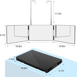 LMZNXCZ LMZNXCZ 3 Way Mirror for Self Hair Cutting,360 Haircuts Men for Barber Use Tools,to See Back of Head,Tri Fold Mirror with Portable Height Adjustable Telescoping Hooks (6.7" x 10.8")