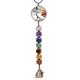Tree of Life - 7 Chakra Stone Hanging Wall Ornament - Style: Tree Of Life