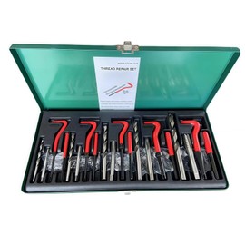 Sxnmmweu 131 Piece Metric Helicoil Thread Repair Kit - Helicoil Repair Kit, with HSS Drills & Taps & Inserts & Metric M5 M6 M8 M10 M12 Thread Repair Kit
